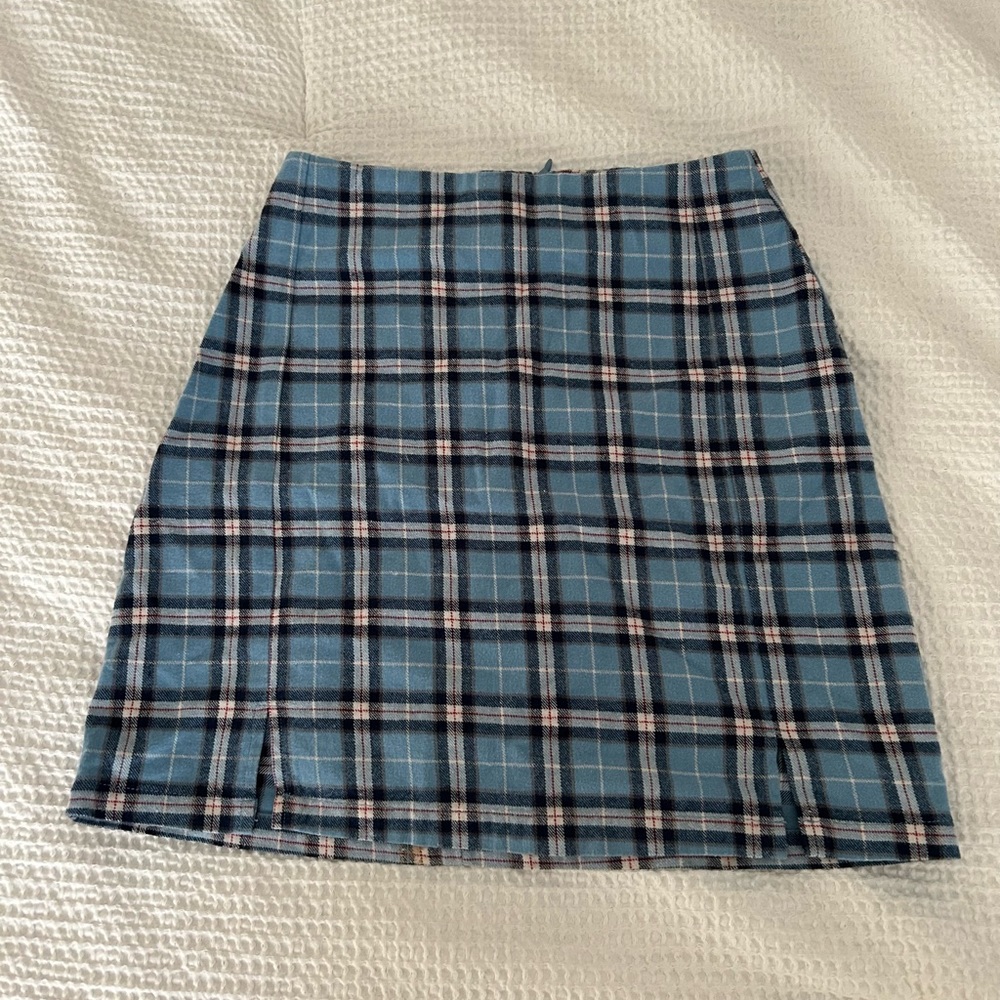 Plaid Blue Miniskirt
